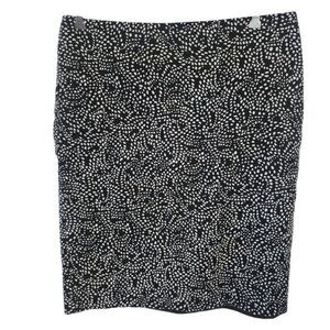 Black and White Knee Length Stretch Pencil Skirt Size 10